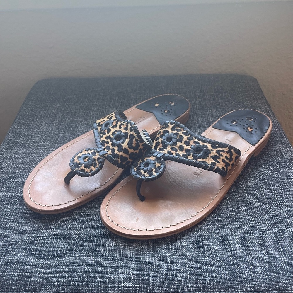 Jack Rogers Leopard Print Sandals